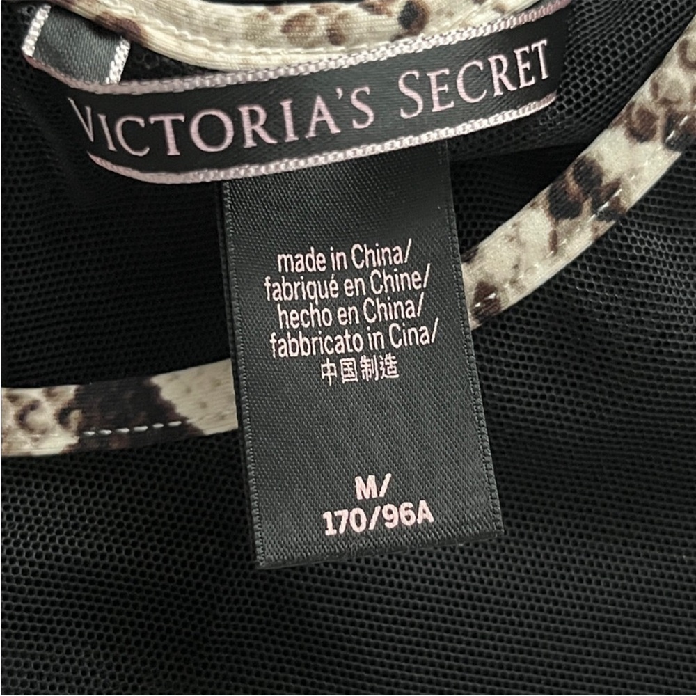 VICTORIA’S SECRET Velvet Sheer Mesh Sweetheart Teddy Bodysuit Snake Trim M - Picture 9 of 10
